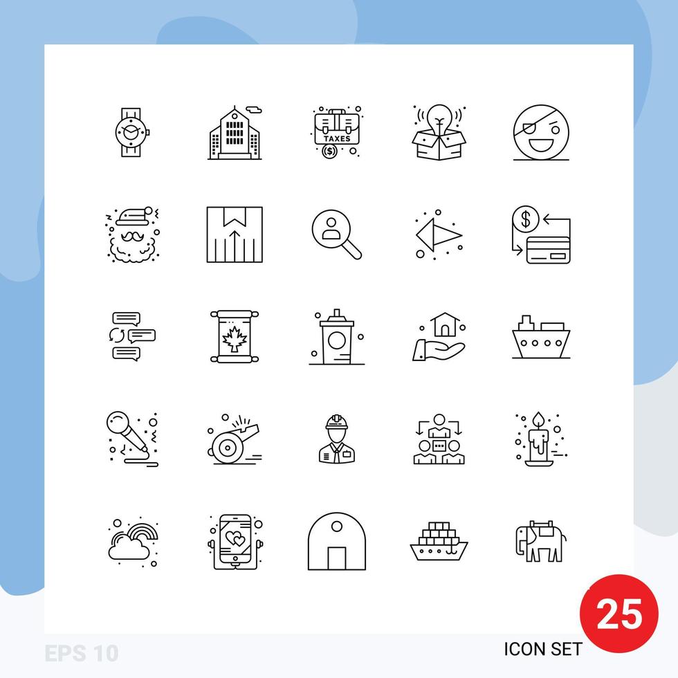 conjunto de 25 iconos de interfaz de usuario modernos símbolos signos para horror gran idea proceso de contabilidad caso elementos de diseño vectorial editables vector