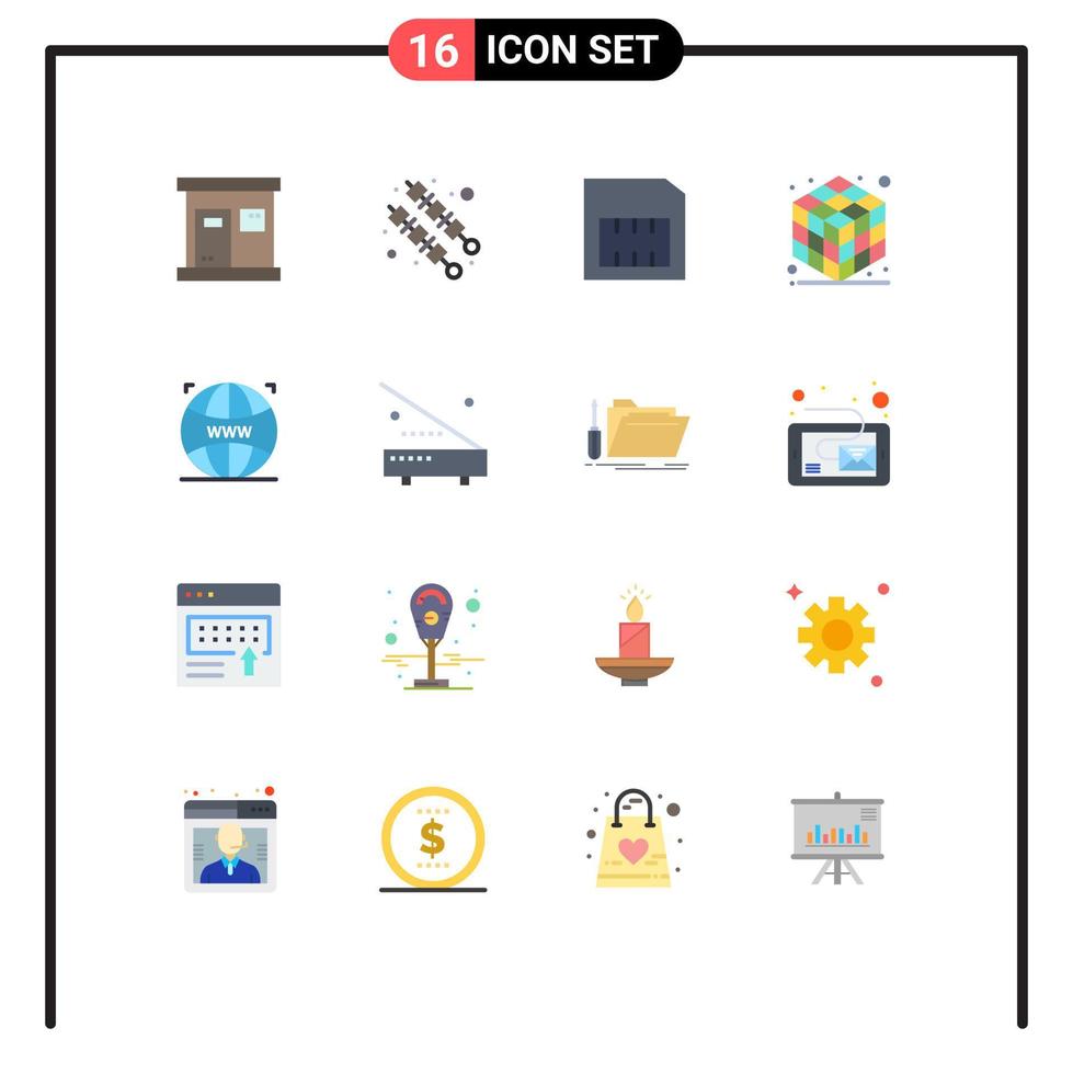 Set of 16 Modern UI Icons Symbols Signs for devices designing mobile web layer Editable Pack of Creative Vector Design Elements
