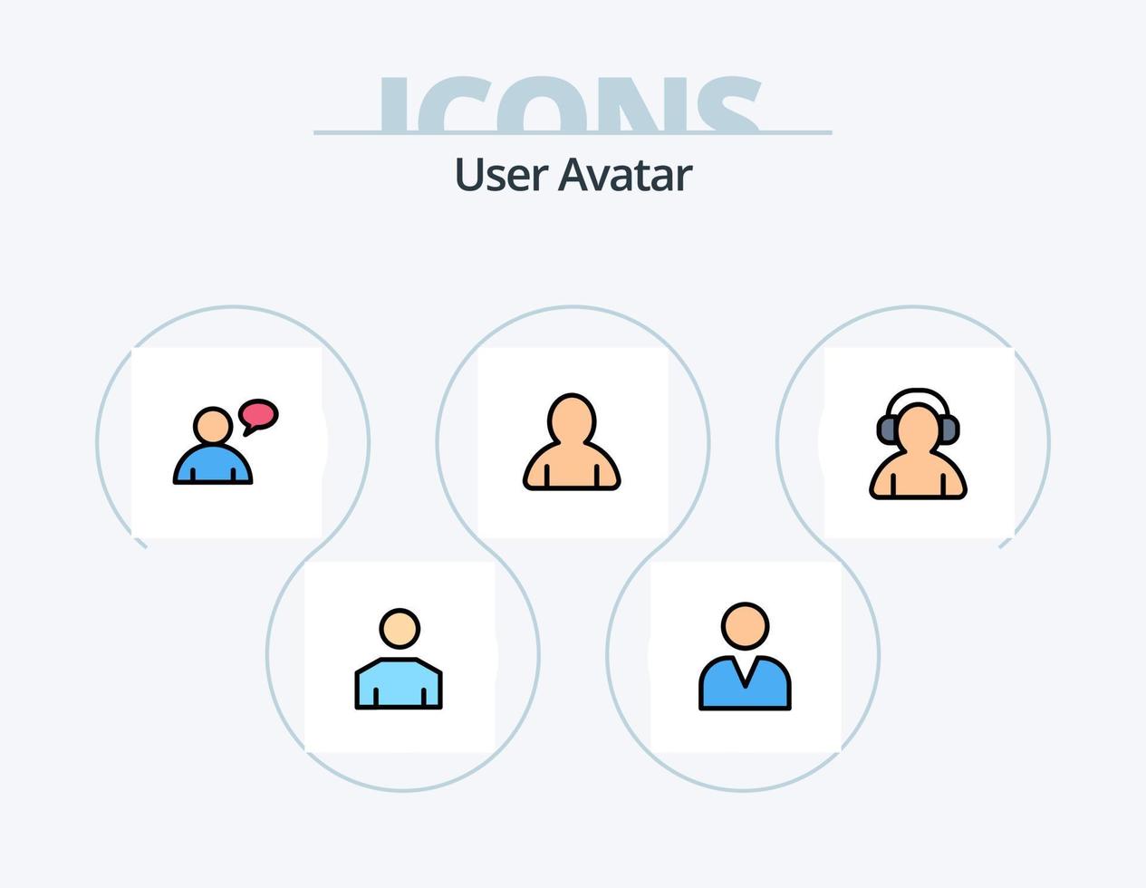 User Line Filled Icon Pack 5 Icon Design. chatting. basic. user. avatar. user vector