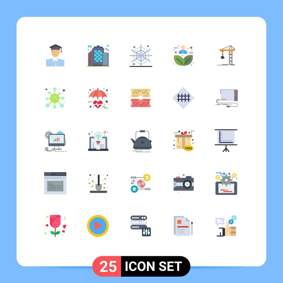Pack of 25 Modern Flat Colors Signs and Symbols for Web Print Media such as construction crane holidays person humanity Editable Vector Design Elements