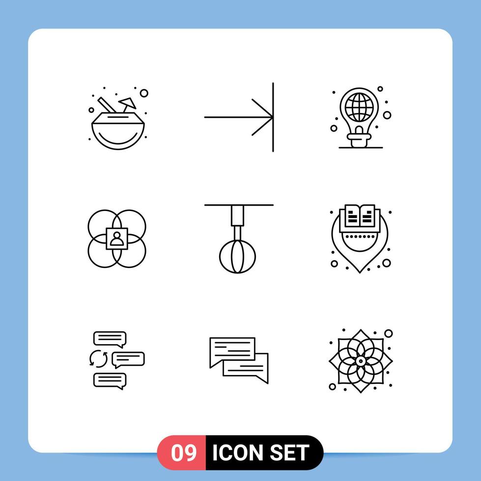 Set of 9 Modern UI Icons Symbols Signs for home person green model features Editable Vector Design Elements