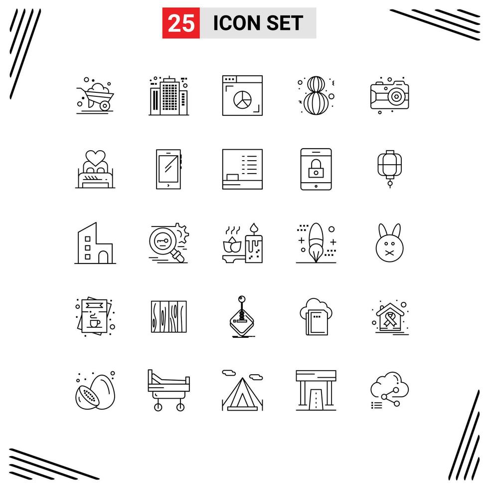 25 Thematic Vector Lines and Editable Symbols of art lovely construction happy marketing Editable Vector Design Elements