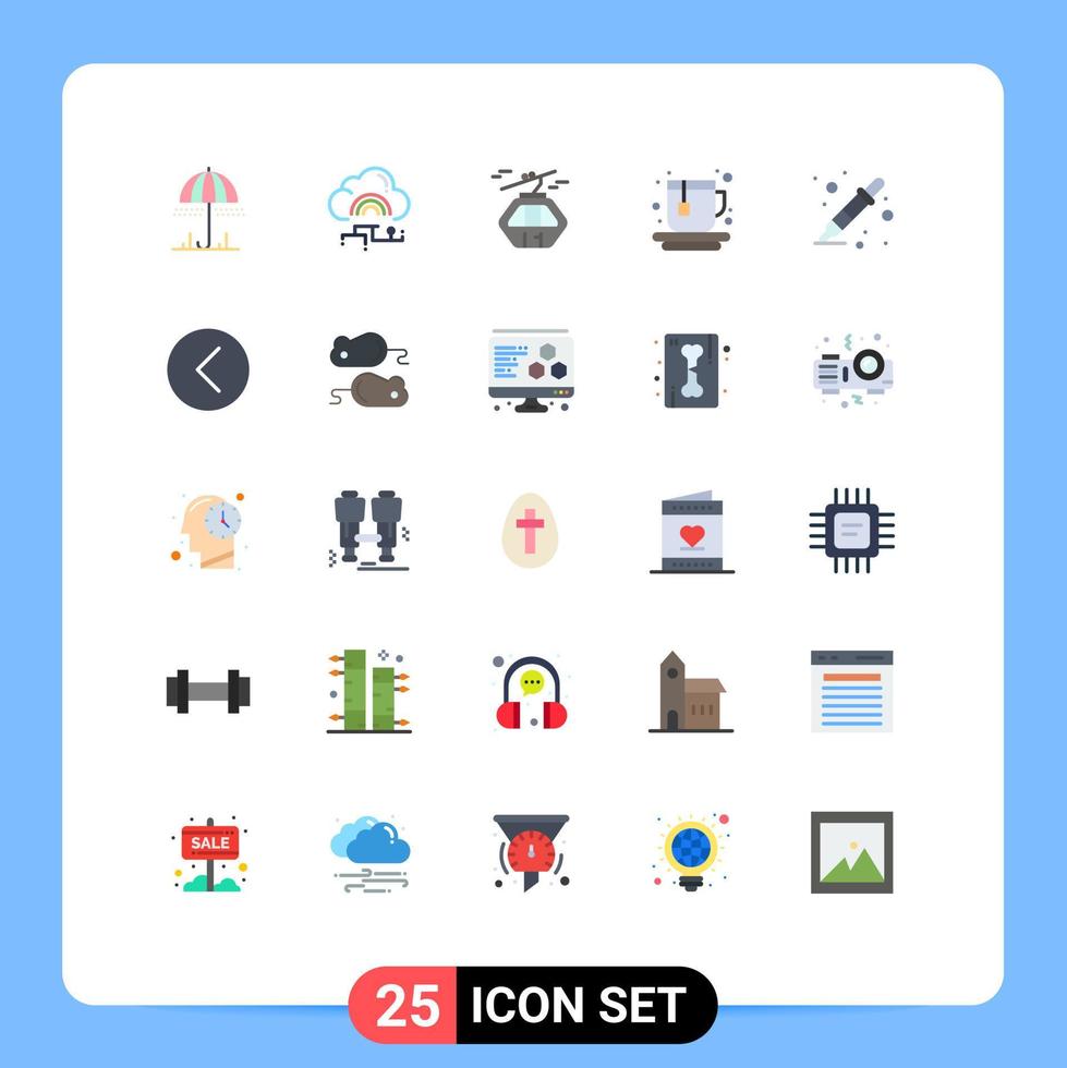 25 Universal Flat Colors Set for Web and Mobile Applications color picker hot data cup gondola Editable Vector Design Elements