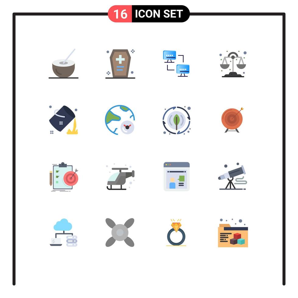Set of 16 Modern UI Icons Symbols Signs for bucket libra halloween casket chemistry computing Editable Pack of Creative Vector Design Elements