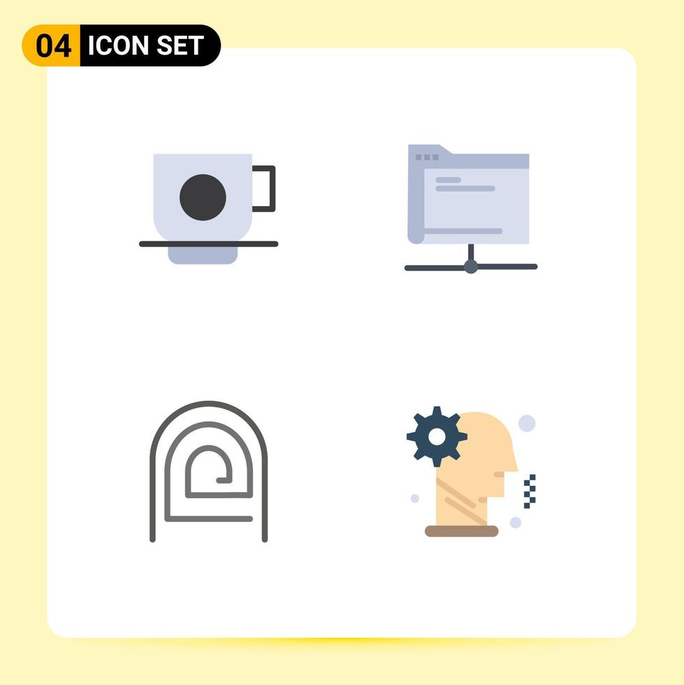 4 User Interface Flat Icon Pack of modern Signs and Symbols of business finger finance folder password Editable Vector Design Elements