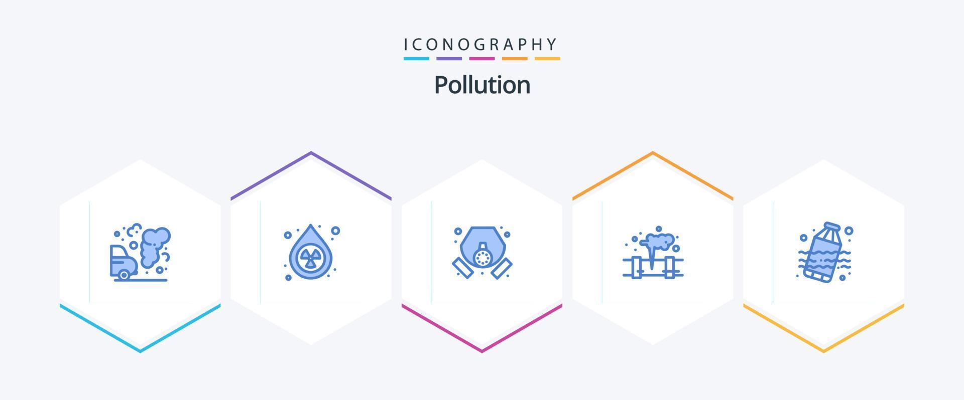 Pollution 25 Blue icon pack including waste. waste. gas. pollution. gas vector