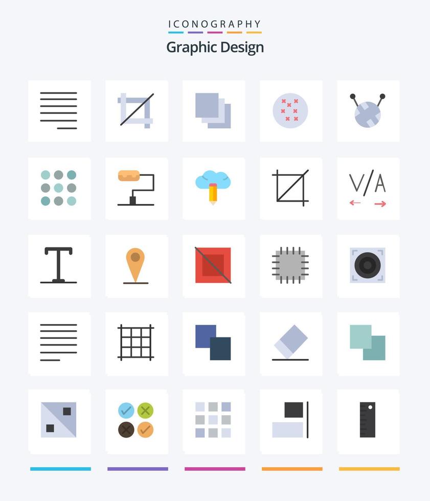 diseño creativo 25 paquete de iconos planos como lápiz. nube. capas. rodillo. diseño vector