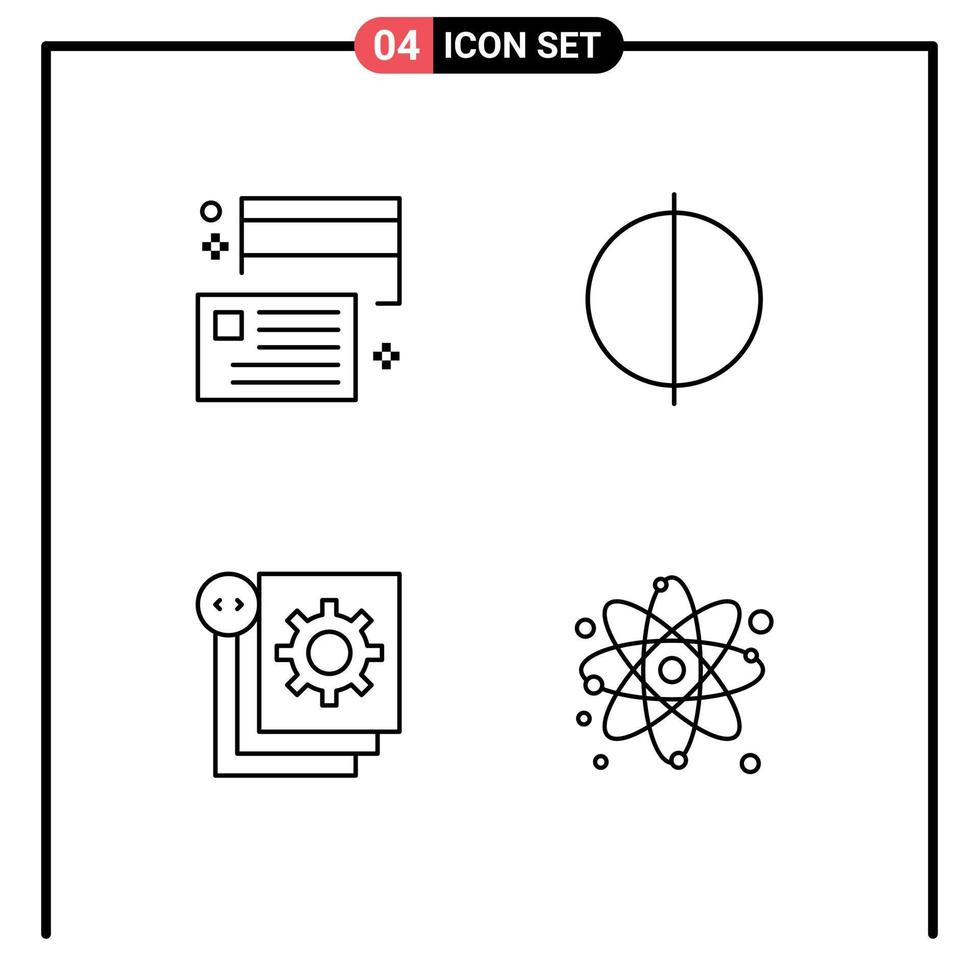 4 Universal Filledline Flat Colors Set for Web and Mobile Applications borrow develop credit digital process Editable Vector Design Elements