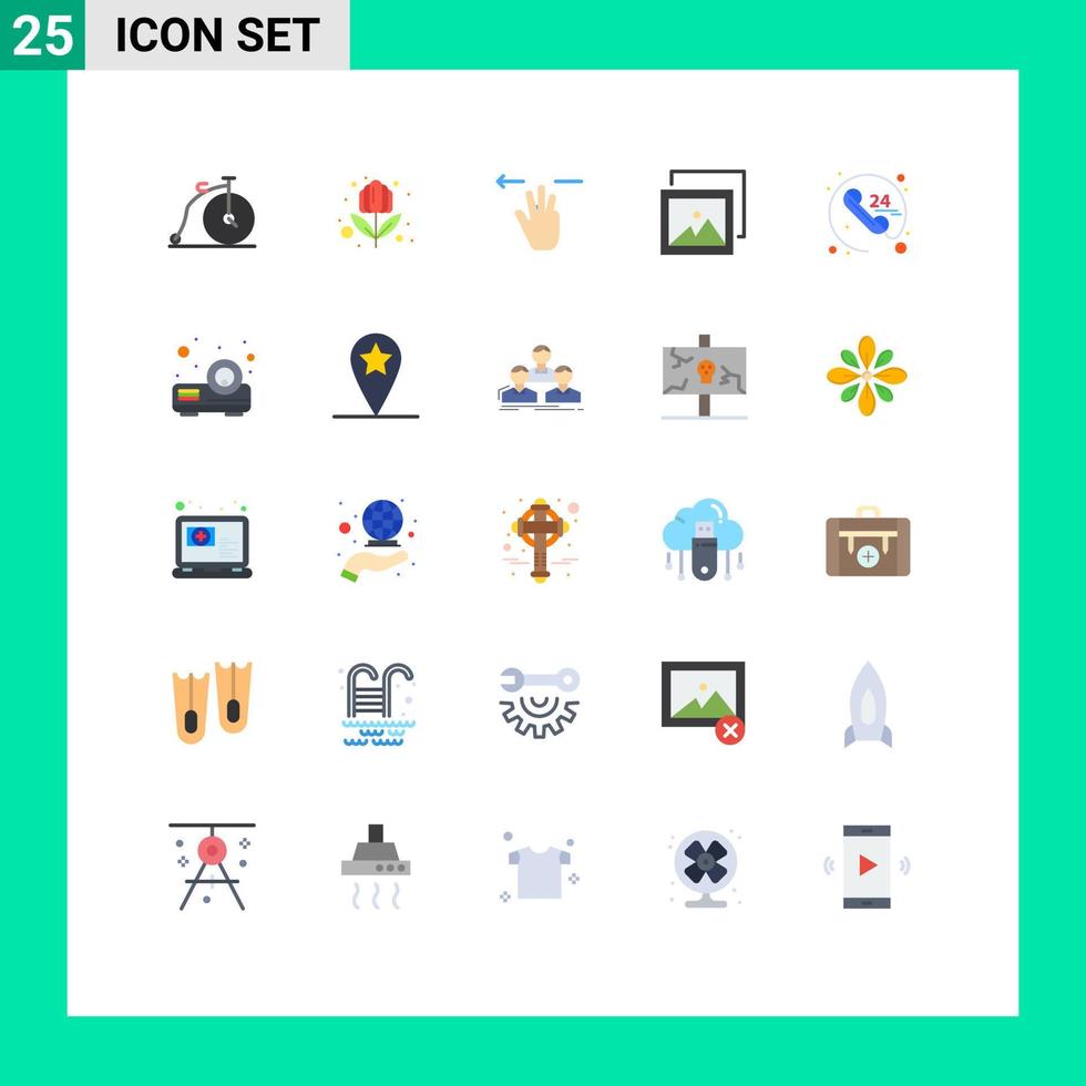 25 Creative Icons Modern Signs and Symbols of service call hand anytime gallery Editable Vector Design Elements