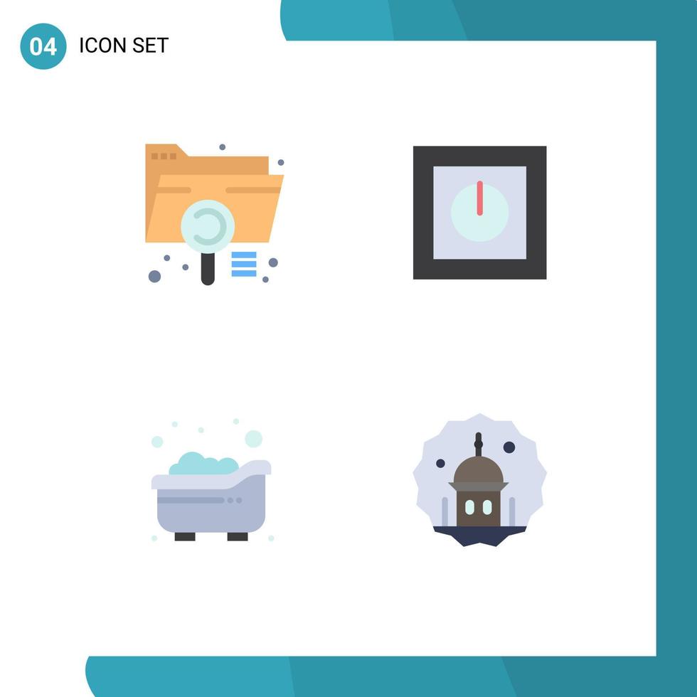 4 Creative Icons Modern Signs and Symbols of analysis technology extension electronics bath Editable Vector Design Elements
