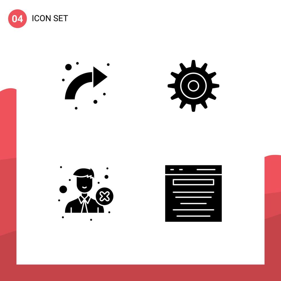 Set of Modern UI Icons Symbols Signs for arrow employee right setting recruitment Editable Vector Design Elements