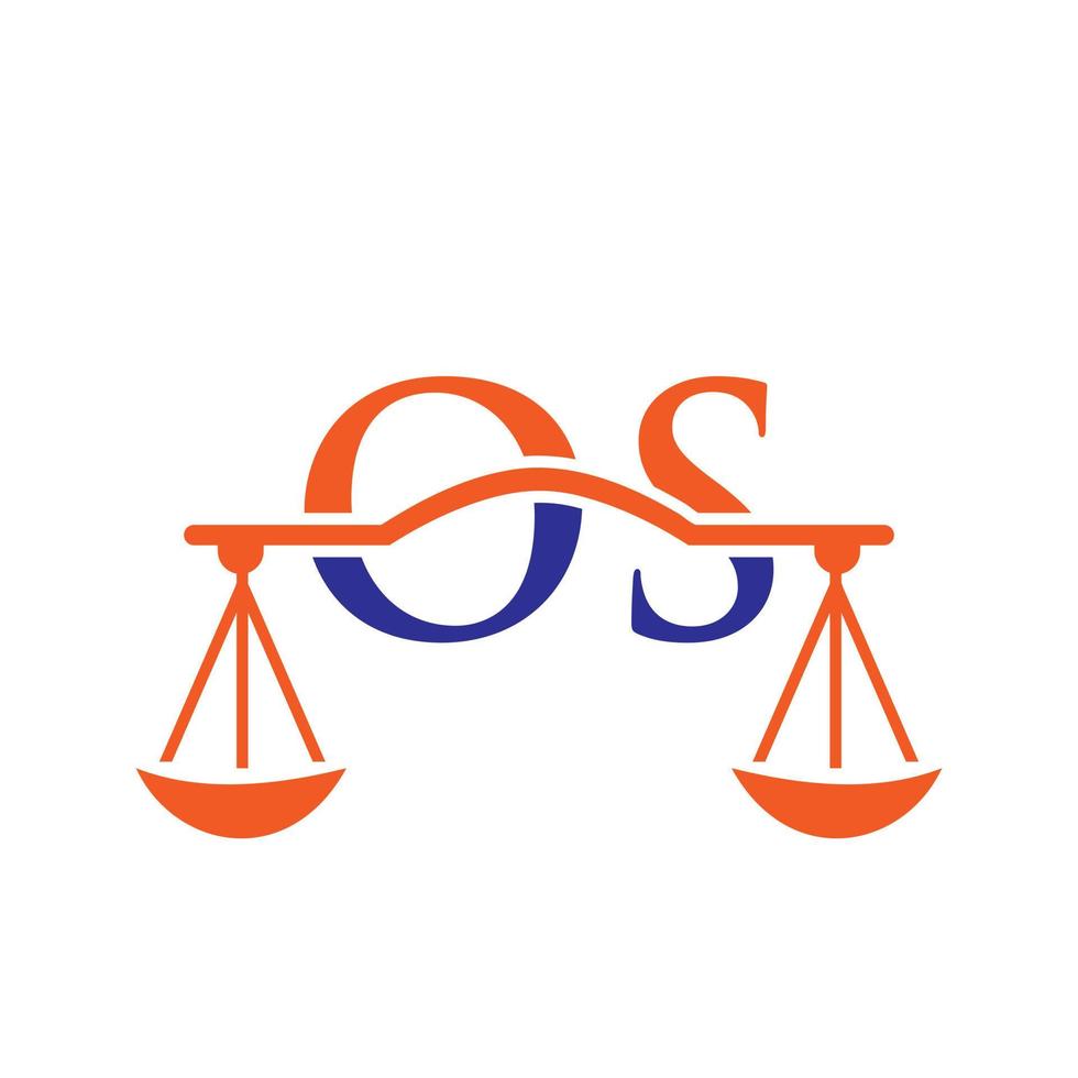 diseño de logotipo de bufete de abogados de carta os para abogado, justicia, abogado de derecho, legal, servicio de abogado, bufete de abogados, escala, bufete de abogados, abogado de negocios corporativos vector