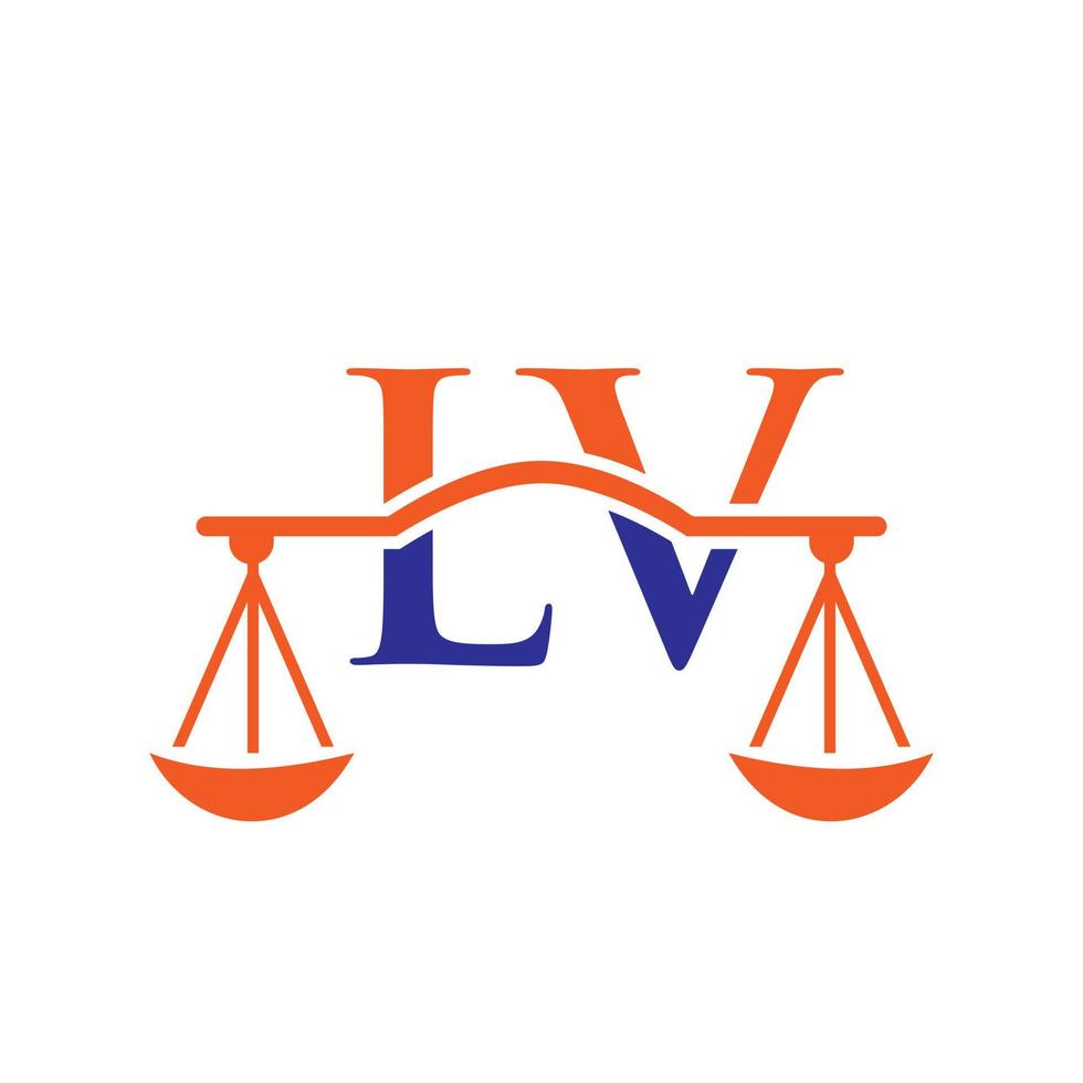 letra lv diseño de logotipo de bufete de abogados para abogado, justicia, abogado de derecho, legal, servicio de abogado, bufete de abogados, escala, bufete de abogados, abogado de negocios corporativos vector