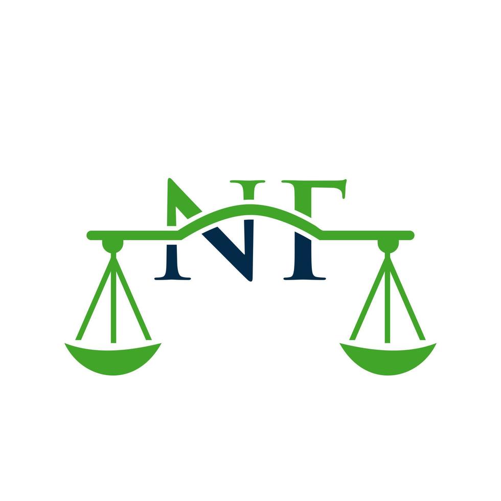 Letter NF Law Firm Logo Design For Lawyer, Justice, Law Attorney, Legal, Lawyer Service, Law Office, Scale, Law firm, Attorney Corporate Business vector