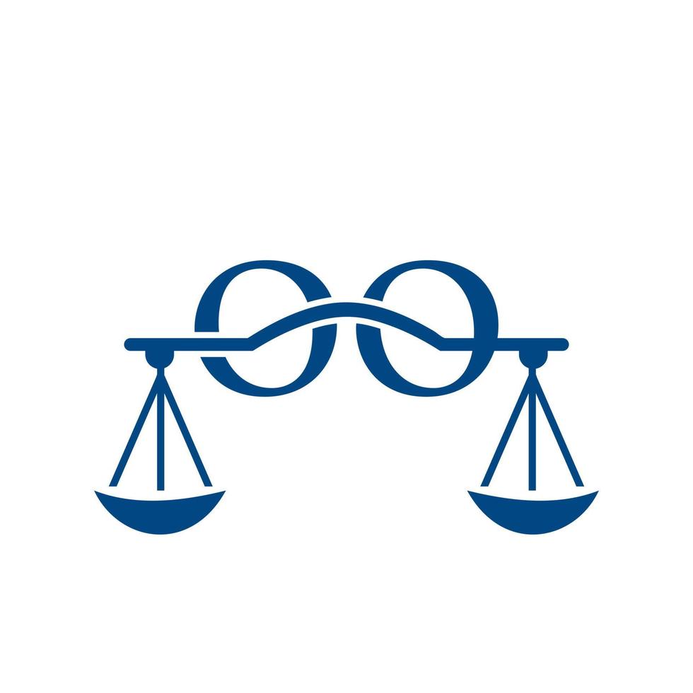 carta oo diseño de logotipo de bufete de abogados para abogado, justicia, abogado de derecho, legal, servicio de abogado, bufete de abogados, escala, bufete de abogados, abogado de negocios corporativos vector