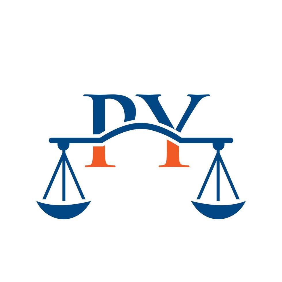 Letter PY Law Firm Logo Design For Lawyer, Justice, Law Attorney, Legal, Lawyer Service, Law Office, Scale, Law firm, Attorney Corporate Business vector