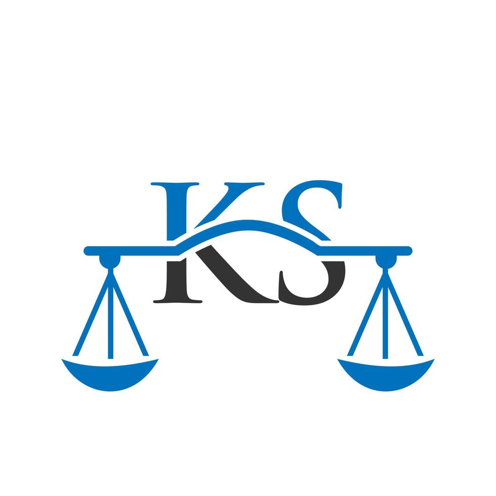 Letter KS Law Firm Logo Design For Lawyer, Justice, Law Attorney, Legal, Lawyer Service, Law Office, Scale, Law firm, Attorney Corporate Business vector