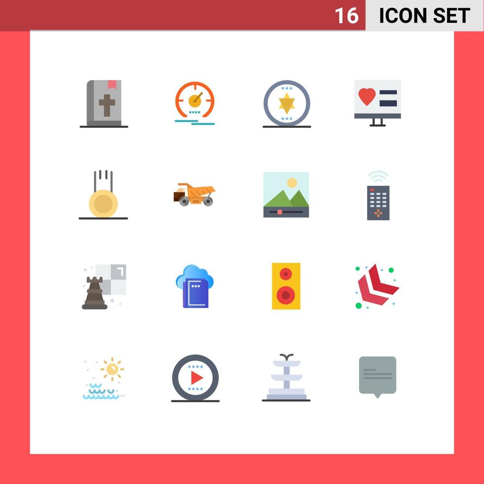 16 Flat Color concept for Websites Mobile and Apps exercise web speedometer love app Editable Pack of Creative Vector Design Elements