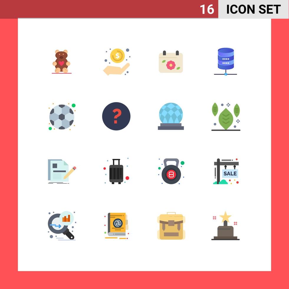 Stock Vector Icon Pack of 16 Line Signs and Symbols for ball money profit server spring Editable Pack of Creative Vector Design Elements