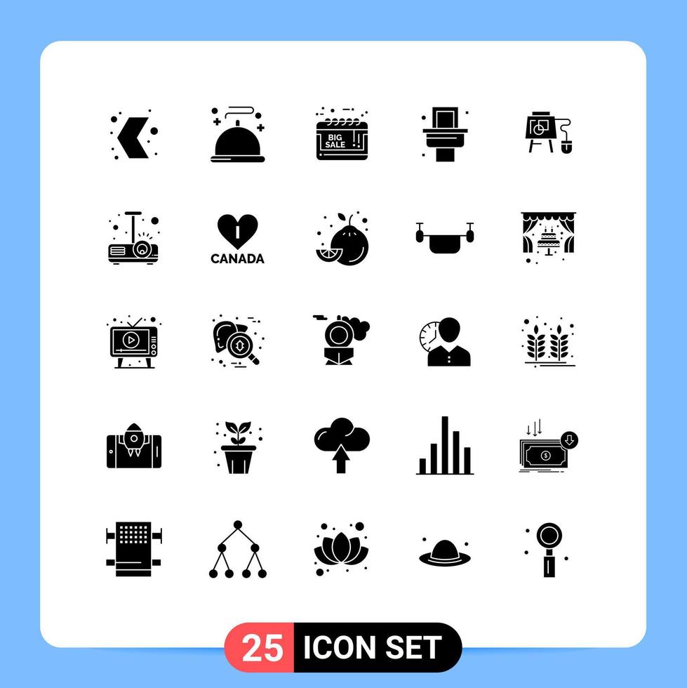 25 Creative Icons Modern Signs and Symbols of mouse bath service toilet sale advertisement Editable Vector Design Elements