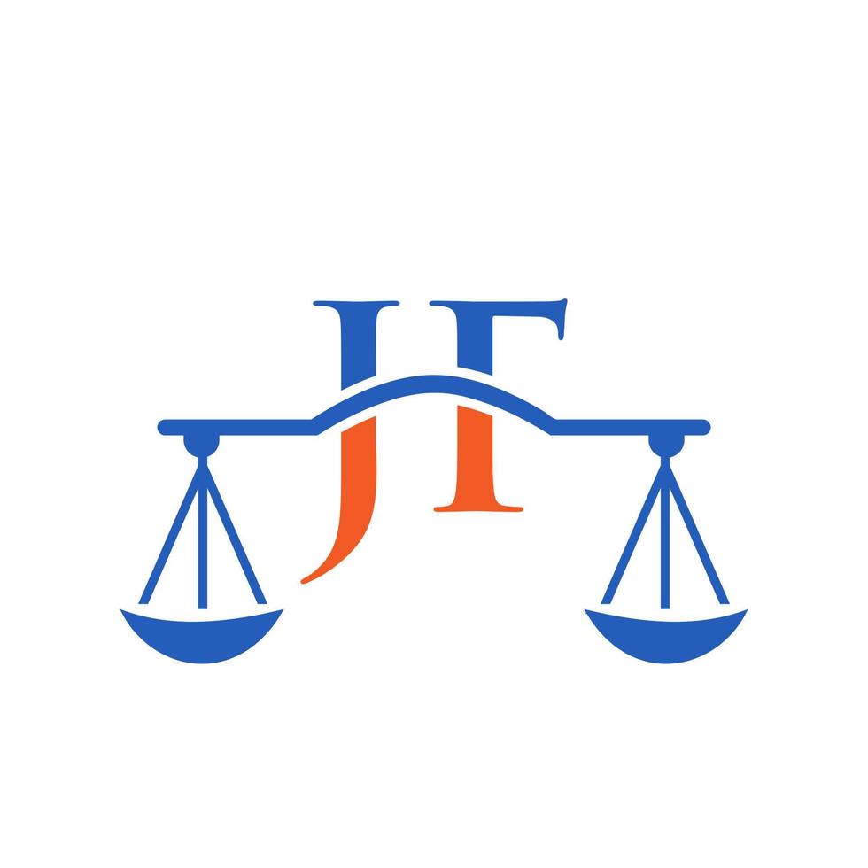 letra jf diseño de logotipo de bufete de abogados para abogado, justicia, abogado de derecho, legal, servicio de abogado, bufete de abogados, escala, bufete de abogados, abogado de negocios corporativos vector