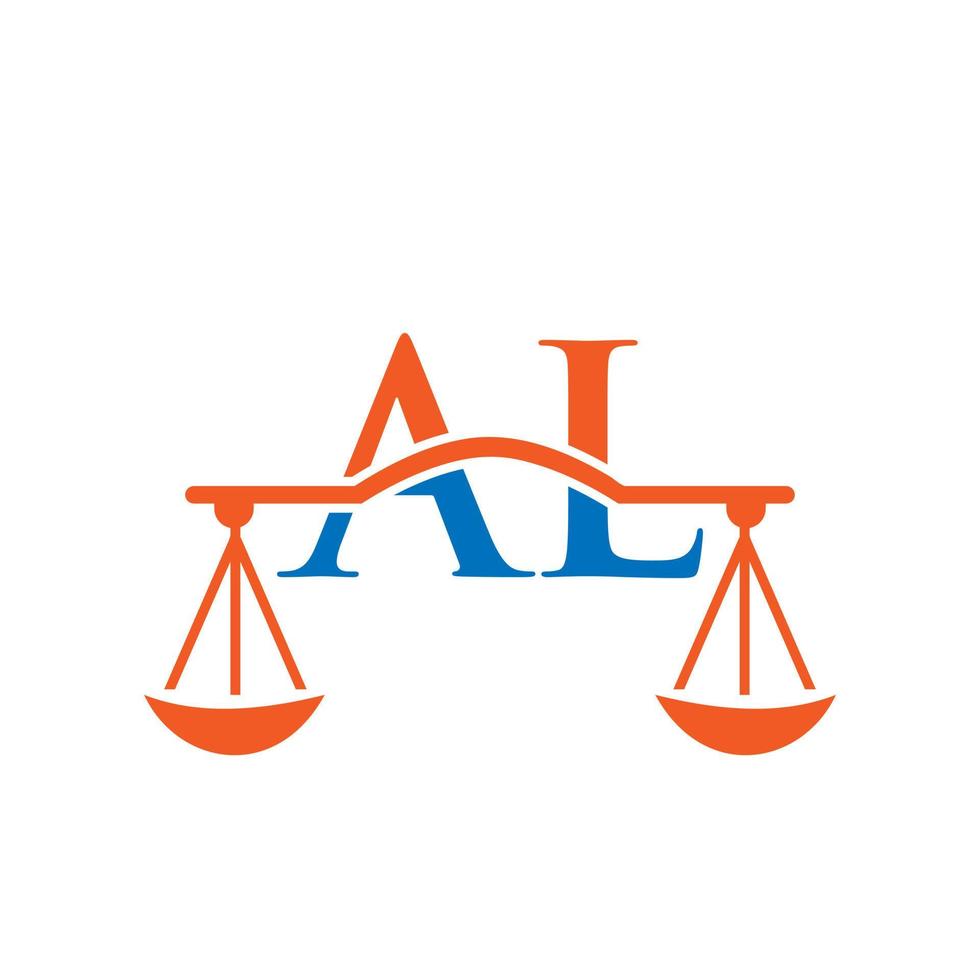 diseño de logotipo de bufete de abogados de carta al para abogado, justicia, abogado de derecho, legal, servicio de abogado, bufete de abogados, escala, bufete de abogados, abogado de negocios corporativos vector