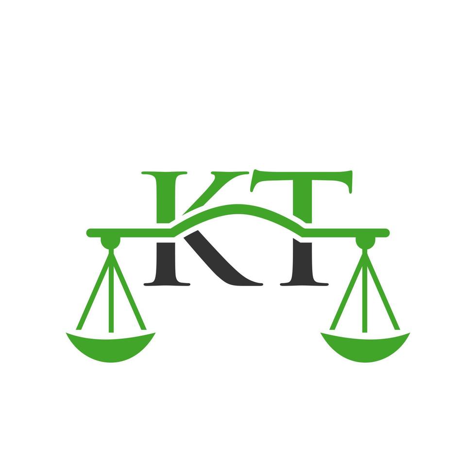 Letter KT Law Firm Logo Design For Lawyer, Justice, Law Attorney, Legal, Lawyer Service, Law Office, Scale, Law firm, Attorney Corporate Business vector