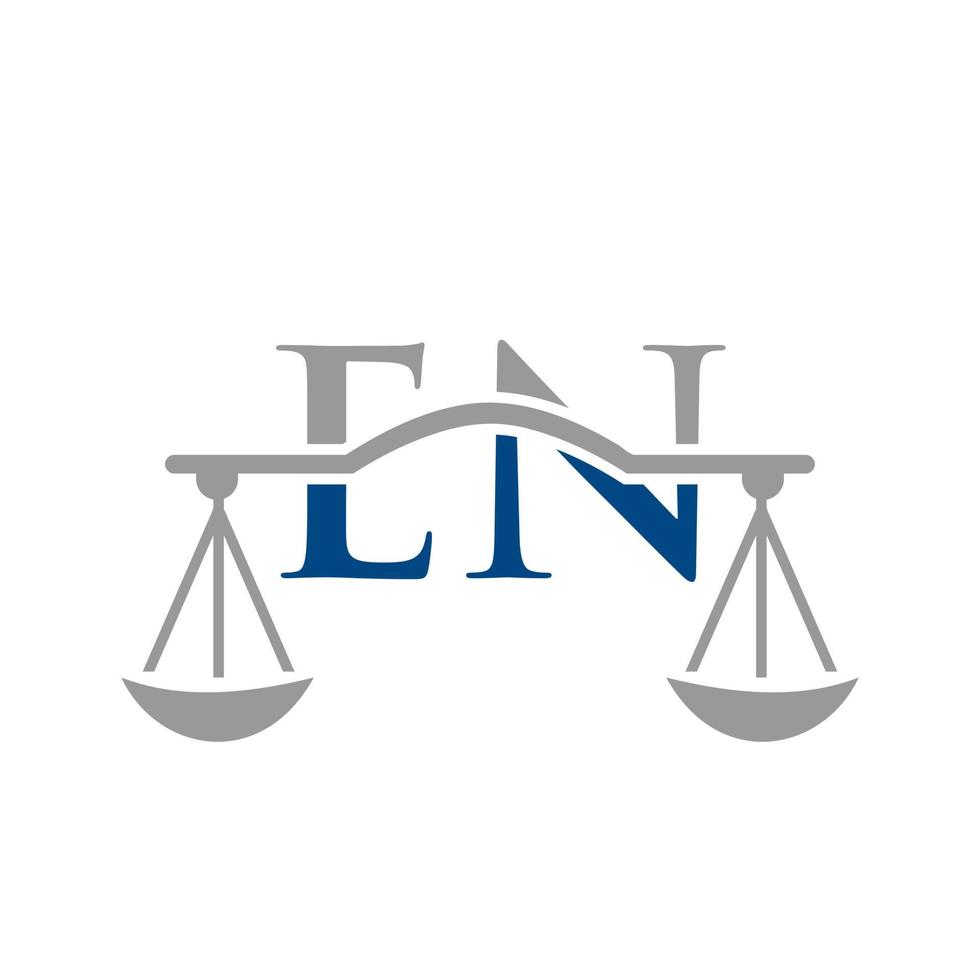 Letter EN Law Firm Logo Design For Lawyer, Justice, Law Attorney, Legal, Lawyer Service, Law Office, Scale, Law firm, Attorney Corporate Business vector