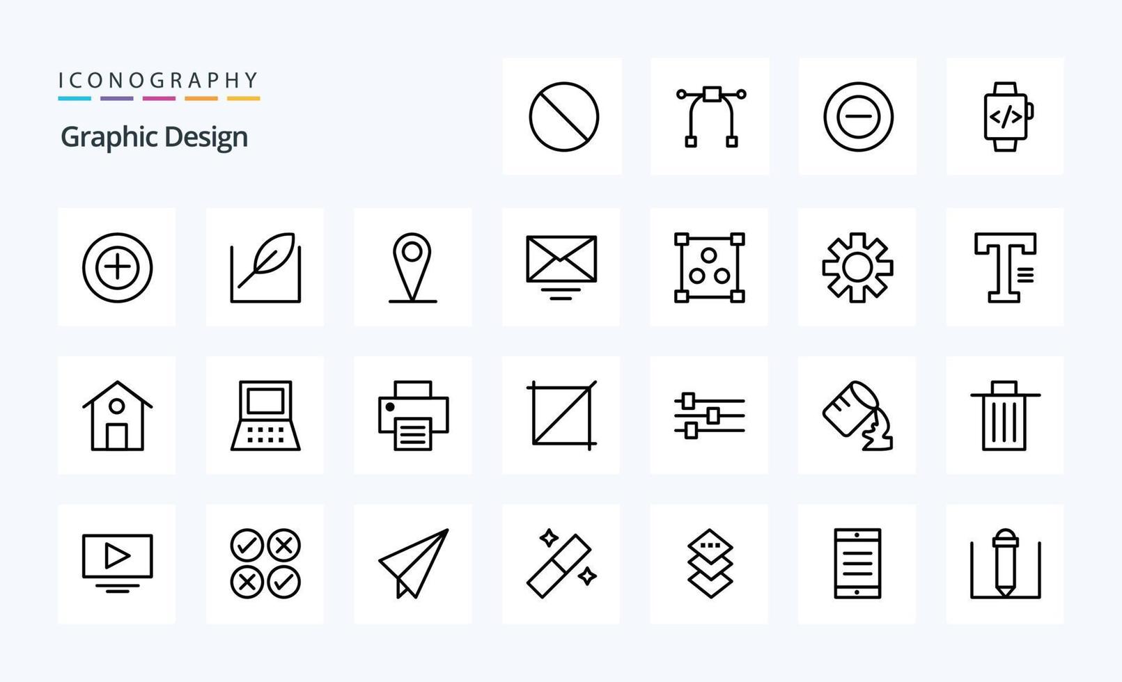 25 Design Line icon pack vector