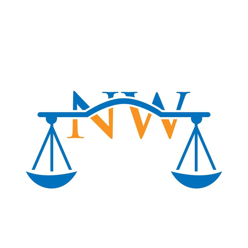 Letter NW Law Firm Logo Design For Lawyer, Justice, Law Attorney, Legal, Lawyer Service, Law Office, Scale, Law firm, Attorney Corporate Business vector