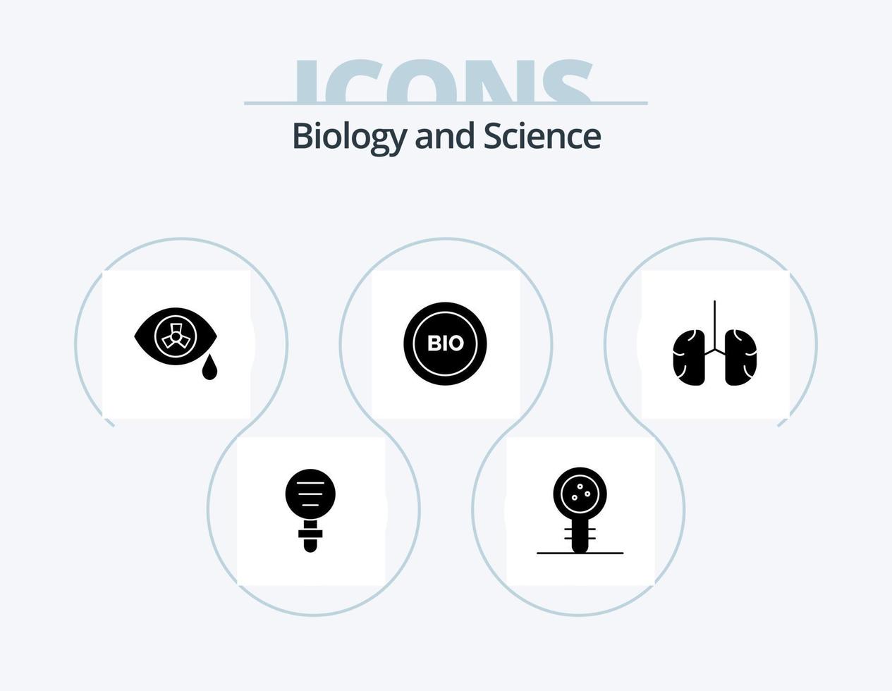 Biology Glyph Icon Pack 5 Icon Design. power. efficiency. laboratory. ecology. zombie vector
