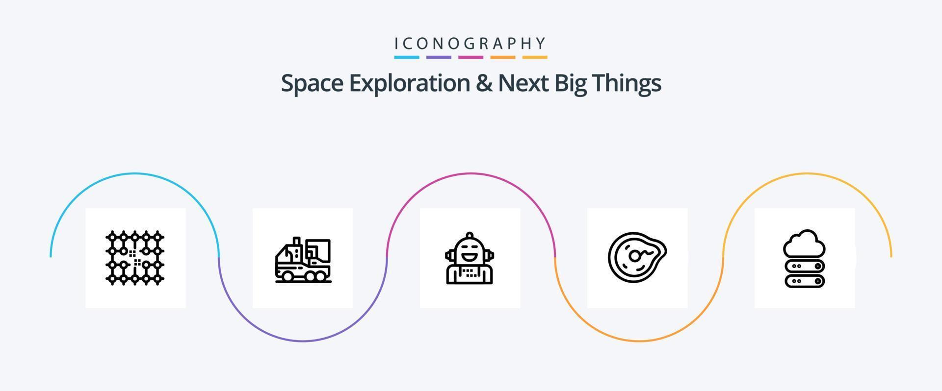 Space Exploration And Next Big Things Line 5 Icon Pack Including motion. bend. leaf. feeling. emotion vector