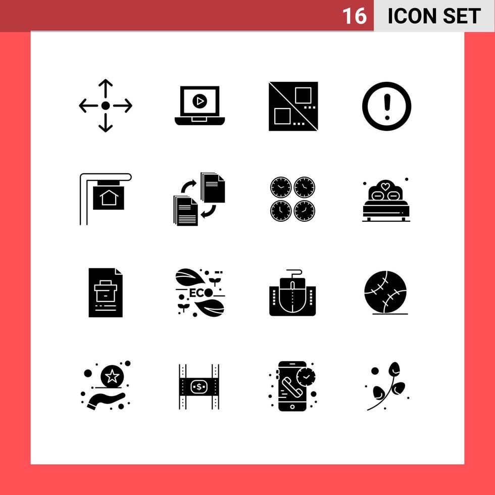 16 Thematic Vector Solid Glyphs and Editable Symbols of sharing house line for sale question Editable Vector Design Elements