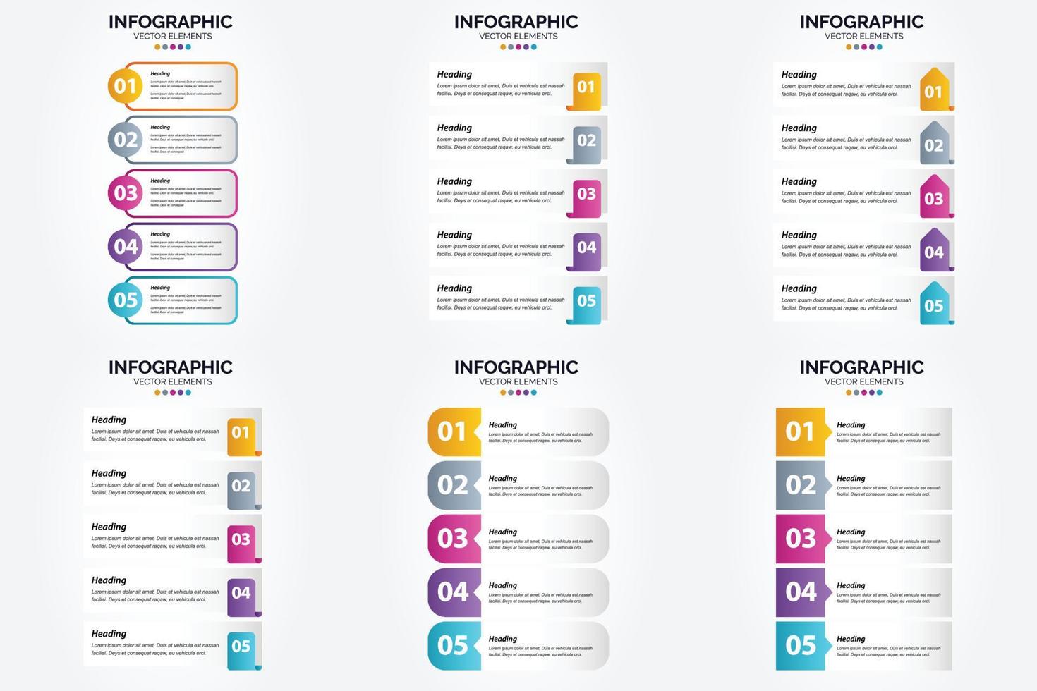 ilustración vectorial infografía conjunto de diseño plano para folleto publicitario y revista vector