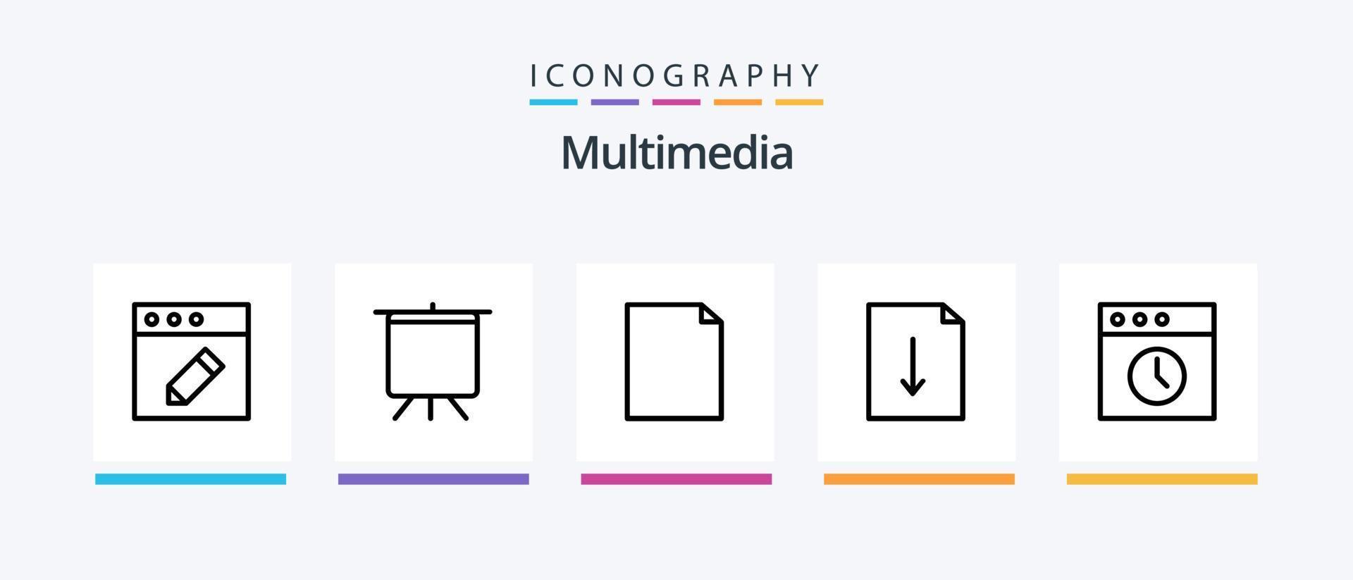 Multimedia Line 5 Icon Pack Including . search. export. file. preferences. Creative Icons Design vector