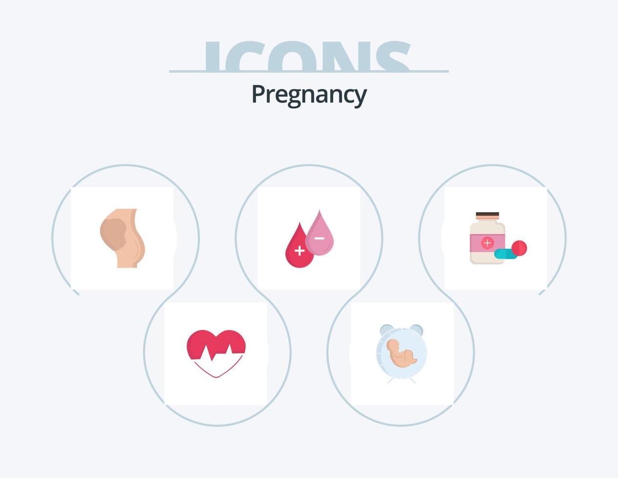 Pregnancy Flat Icon Pack 5 Icon Design. . obstetrics. baby. baby. pregnancy vector