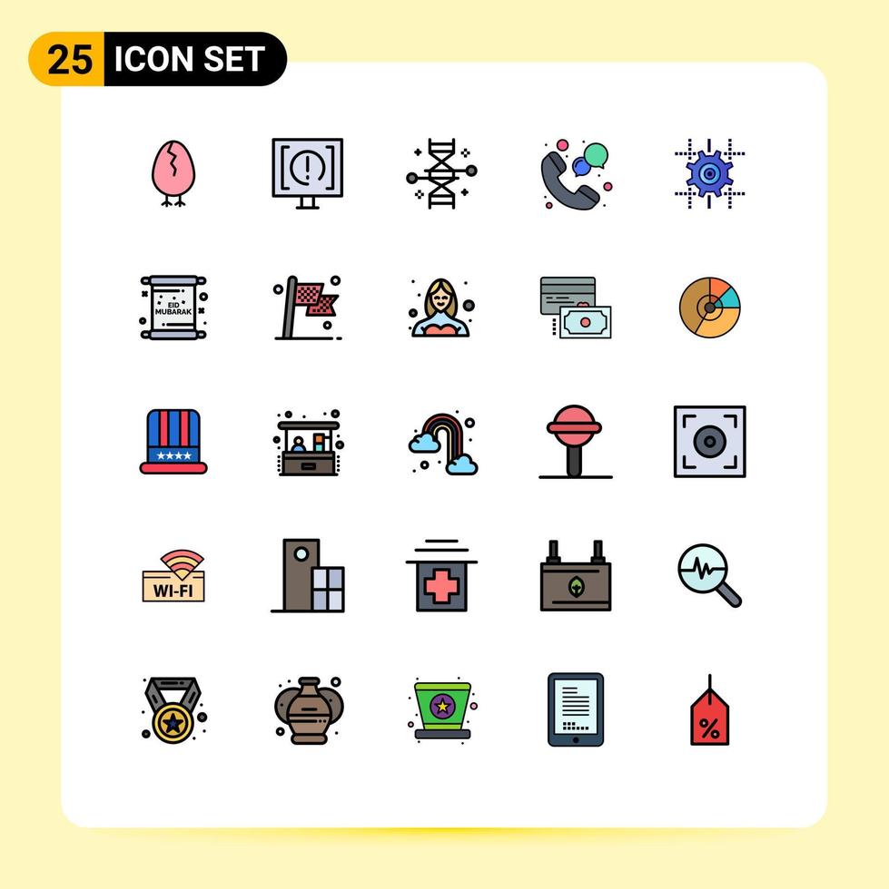 paquete de iconos vectoriales de stock de 25 signos y símbolos de línea para el soporte del centro comercial llamada modificación genética elementos de diseño vectorial editables vector