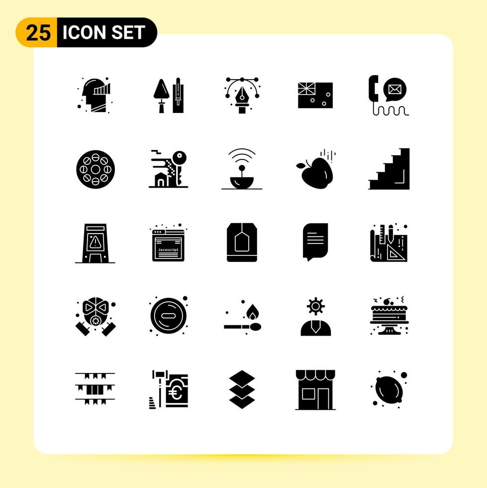 Pack of 25 Modern Solid Glyphs Signs and Symbols for Web Print Media such as flag australia tool aussie graphic Editable Vector Design Elements