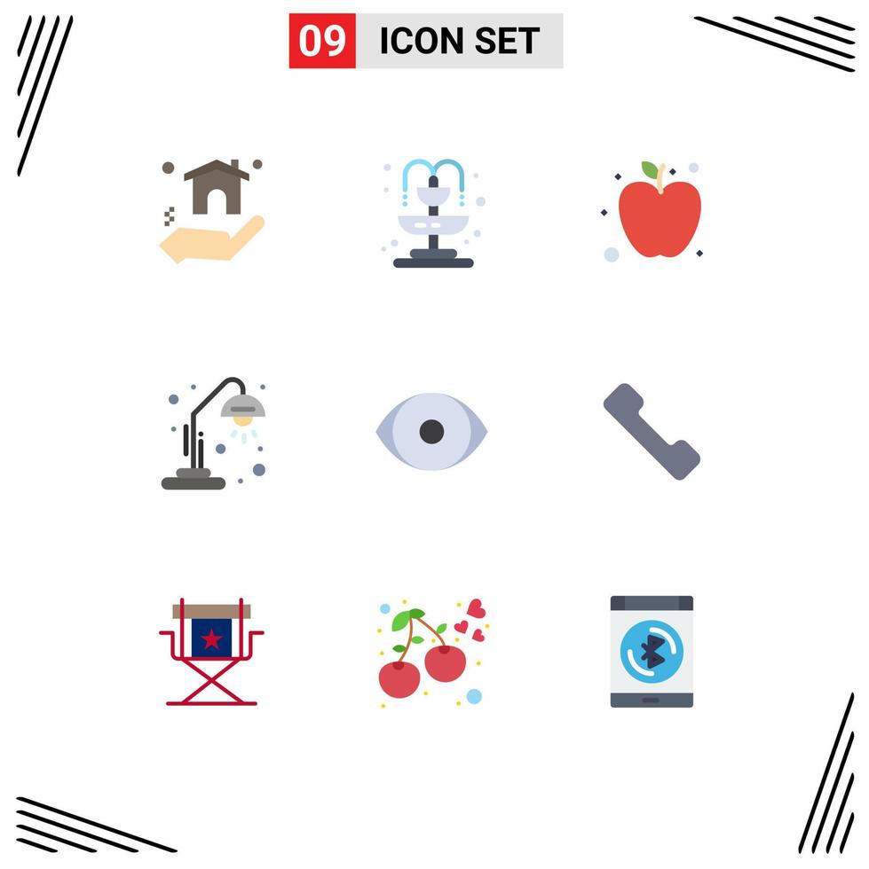 Set of 9 Modern UI Icons Symbols Signs for telephone human healthy face education Editable Vector Design Elements