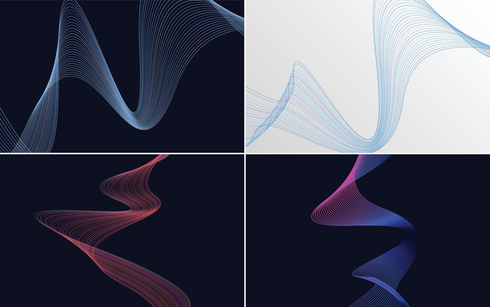 modern wave curve abstract presentation background Pack vector