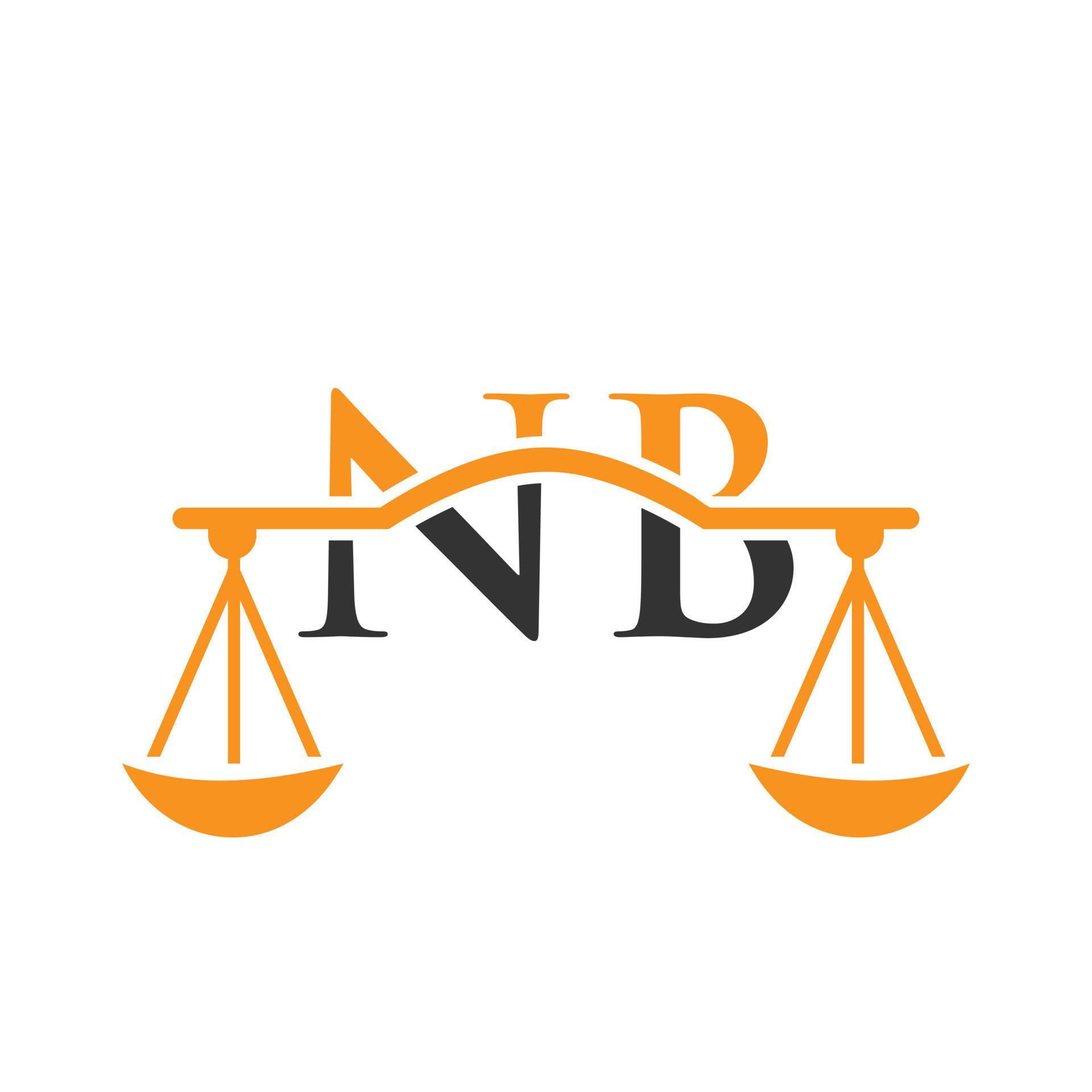 Letter NB Law Firm Logo Design For Lawyer, Justice, Law Attorney, Legal, Lawyer Service, Law