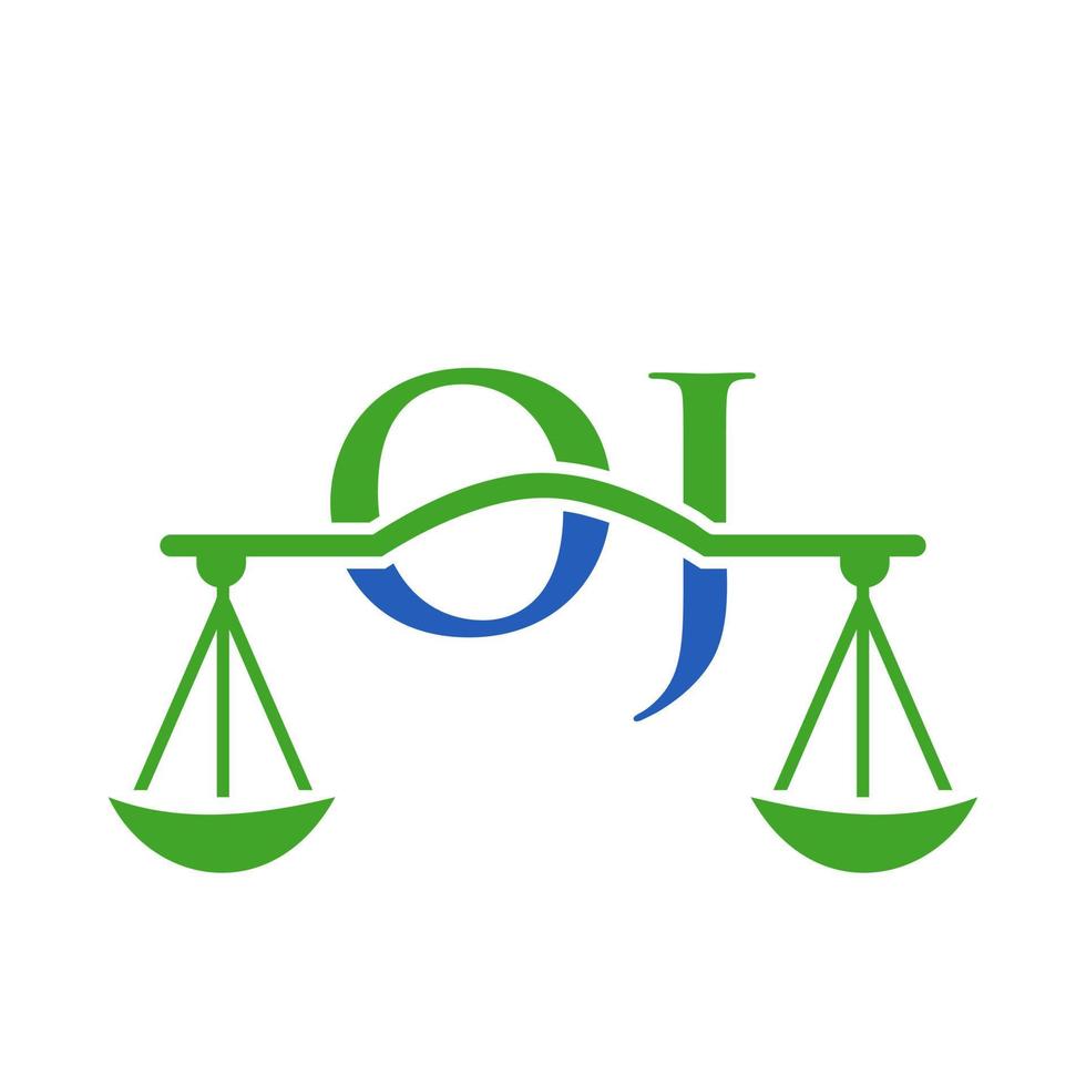 carta oj diseño de logotipo de bufete de abogados para abogado, justicia, abogado de derecho, legal, servicio de abogado, bufete de abogados, escala, bufete de abogados, abogado de negocios corporativos vector