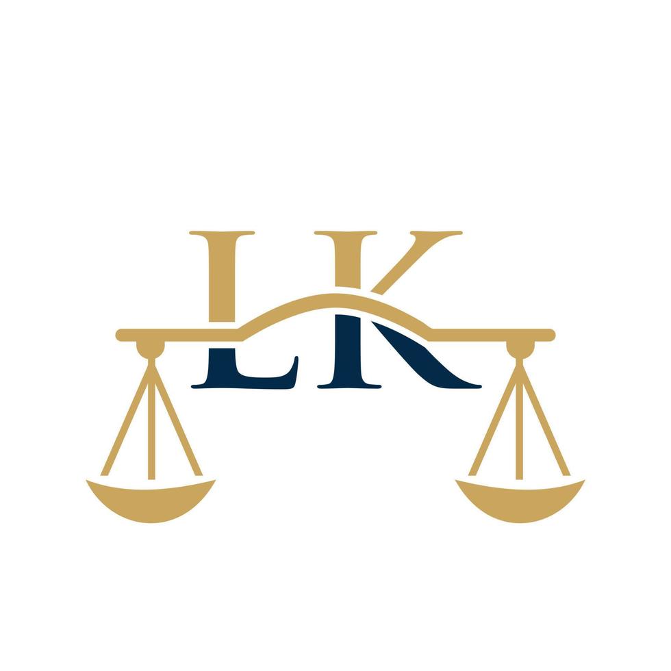 diseño de logotipo de bufete de abogados de letra lk para abogado, justicia, abogado de derecho, legal, servicio de abogado, bufete de abogados, escala, bufete de abogados, abogado de negocios corporativos vector