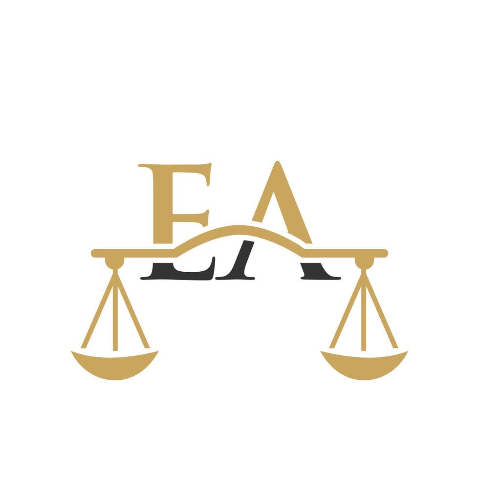 Letter EA Law Firm Logo Design For Lawyer, Justice, Law Attorney, Legal, Lawyer Service, Law Office, Scale, Law firm, Attorney Corporate Business vector