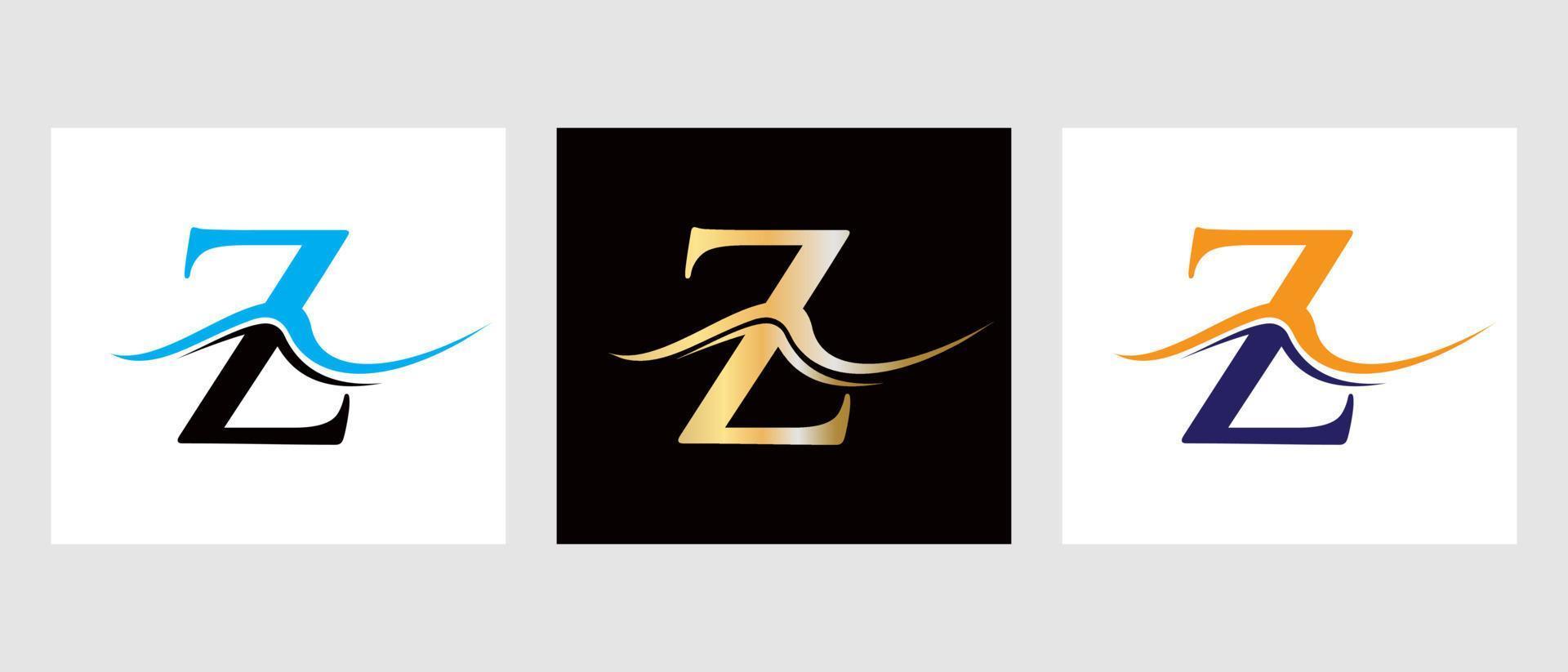 plantilla de vector de diseño de logotipo de letra z de monograma inicial