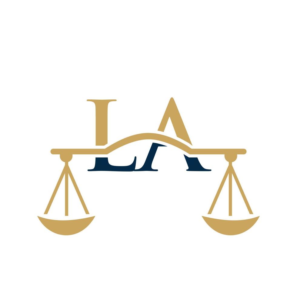 Letter LA Law Firm Logo Design For Lawyer, Justice, Law Attorney, Legal, Lawyer Service, Law Office, Scale, Law firm, Attorney Corporate Business vector