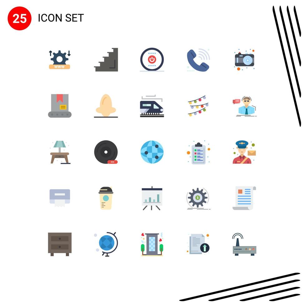 Universal Icon Symbols Group of 25 Modern Flat Colors of online elearning stairs support power Editable Vector Design Elements