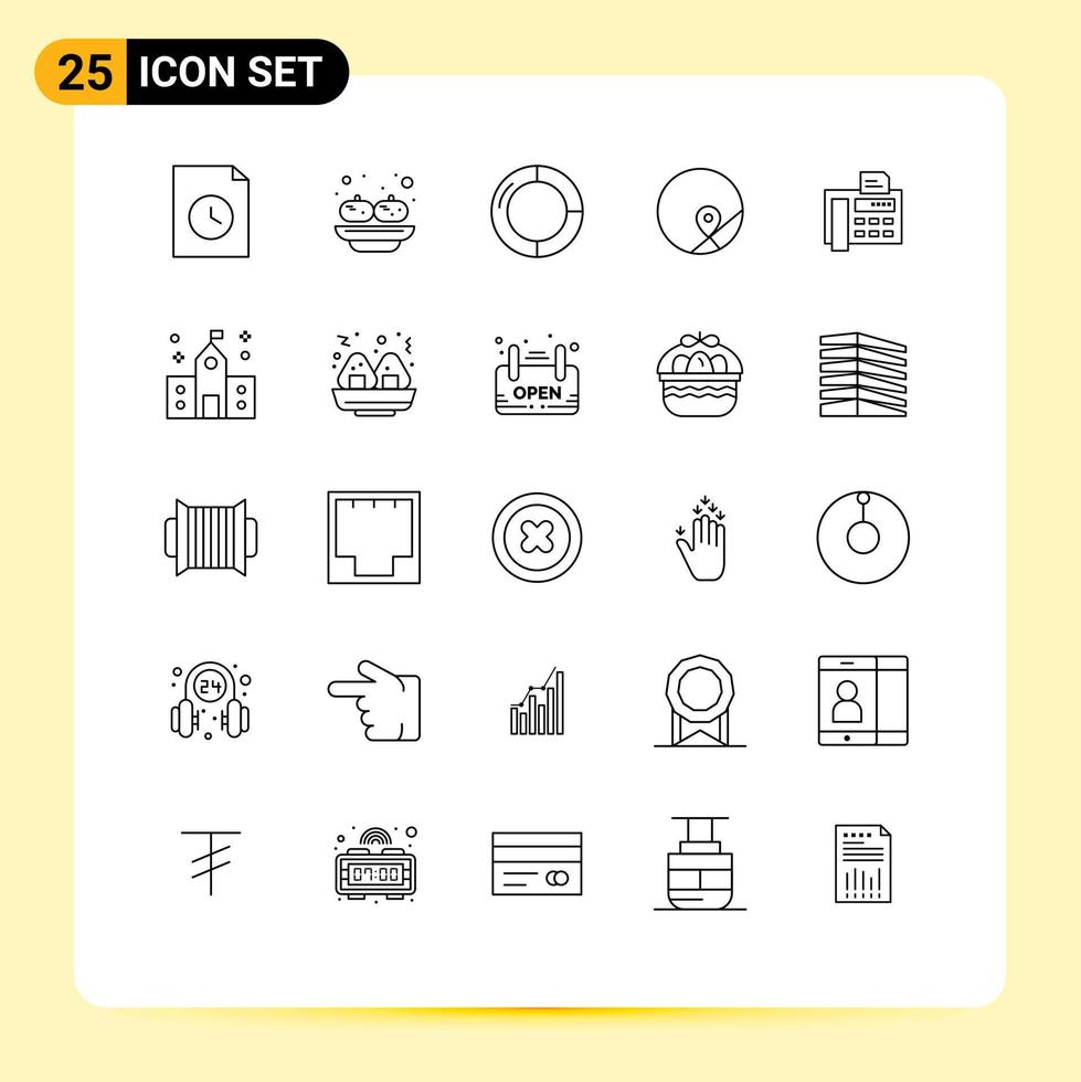 Group of 25 Lines Signs and Symbols for typewriter fax chart map map Editable Vector Design Elements