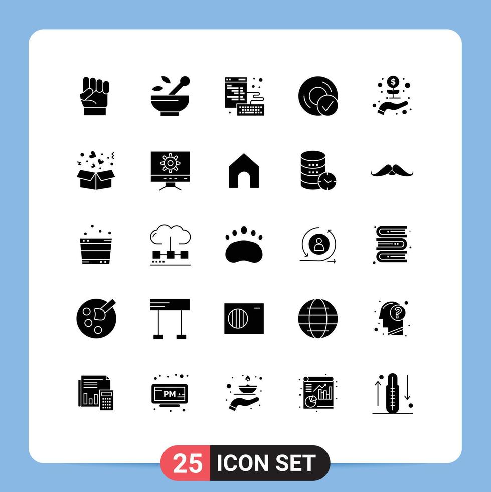 25 Thematic Vector Solid Glyphs and Editable Symbols of gadget devices soup connected page Editable Vector Design Elements