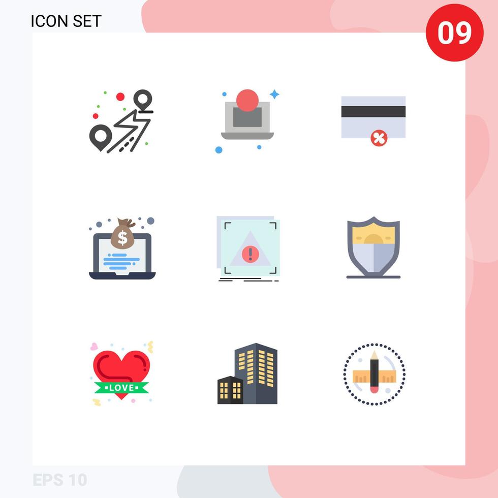 9 Creative Icons Modern Signs and Symbols of denied error money money economy Editable Vector Design Elements